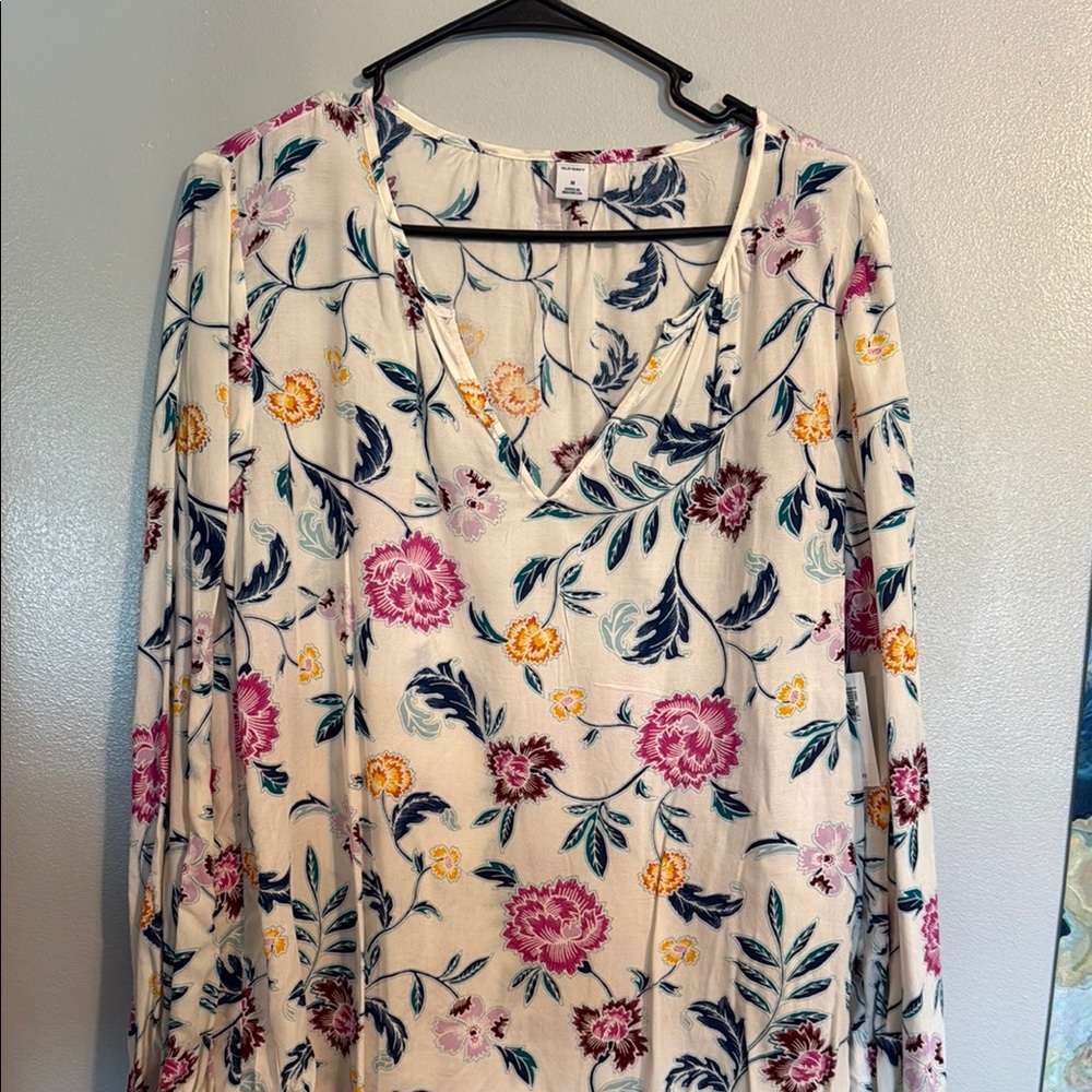 Vibrant Floral V-Neck Blouse